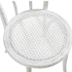 Camille Elm Wood and Rattan Bentwood Dining Chair, Distressed White
