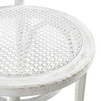 Camille Elm Wood and Rattan Bentwood Dining Chair, Distressed White