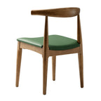 Arley Set of 2 Beech Wood Dining Chairs, Light Walnut and Olive Green