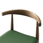 Arley Set of 2 Beech Wood Dining Chairs, Light Walnut and Olive Green