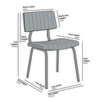 Charlecote Set of 2 Fluted Dining Chairs (Dark Grey PU)