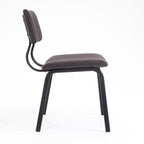 Charlecote Set of 2 Fluted Dining Chairs (Dark Brown PU)