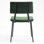 Charlecote Set of 2 Fluted Dining Chairs (Dark Green Velvet)