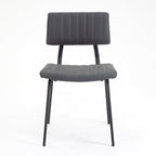 Charlecote Set of 2 Fluted Dining Chairs (Dark Grey PU)