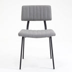 Charlecote Set of 2 Fluted Dining Chairs (Light Grey Linen)