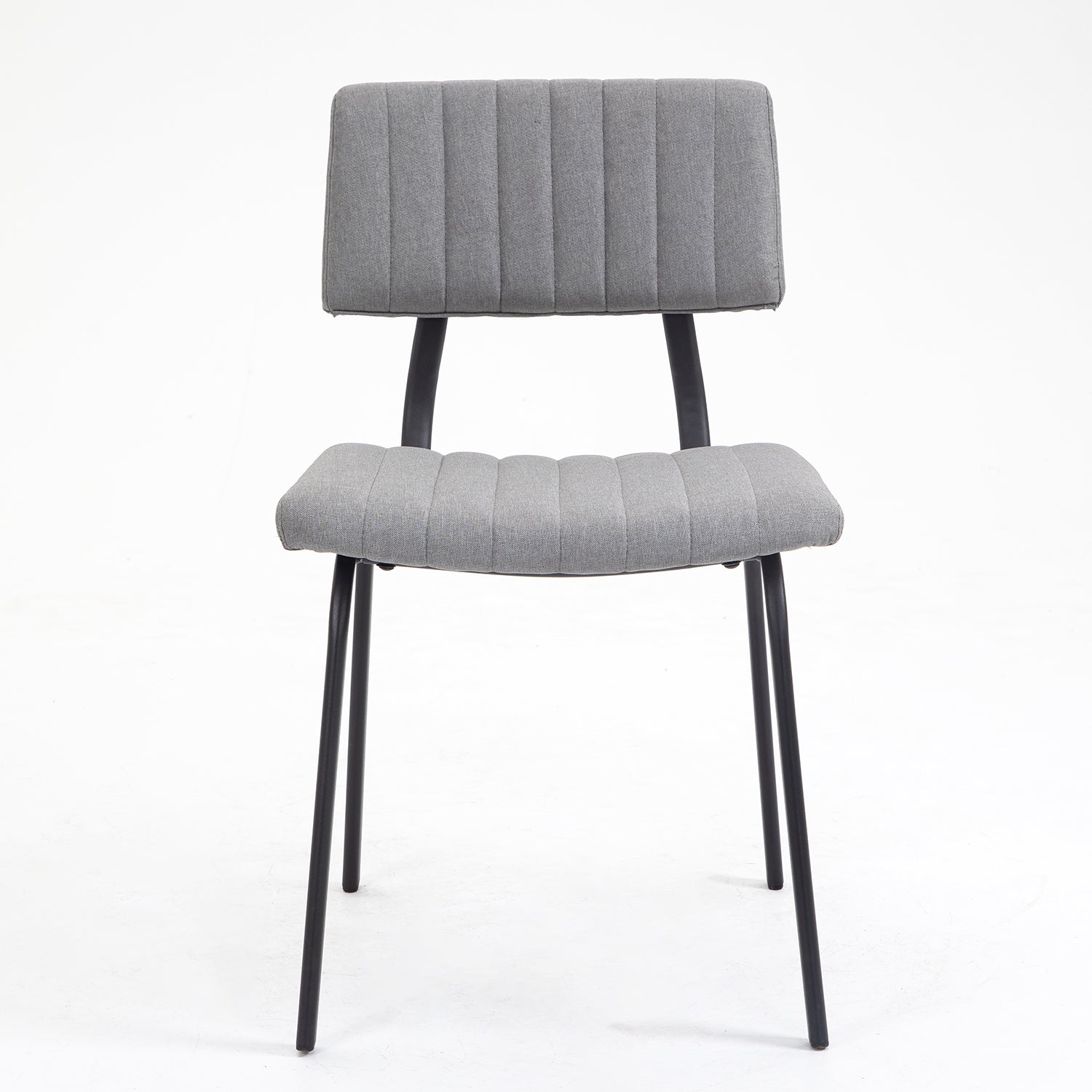 Charlecote Set of 2 Fluted Dining Chairs (Light Grey Linen)