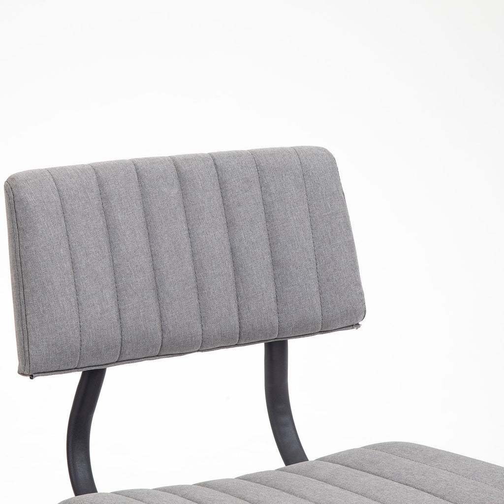 Charlecote Set of 2 Fluted Dining Chairs (Light Grey Linen)