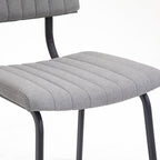 Charlecote Set of 2 Fluted Dining Chairs (Light Grey Linen)