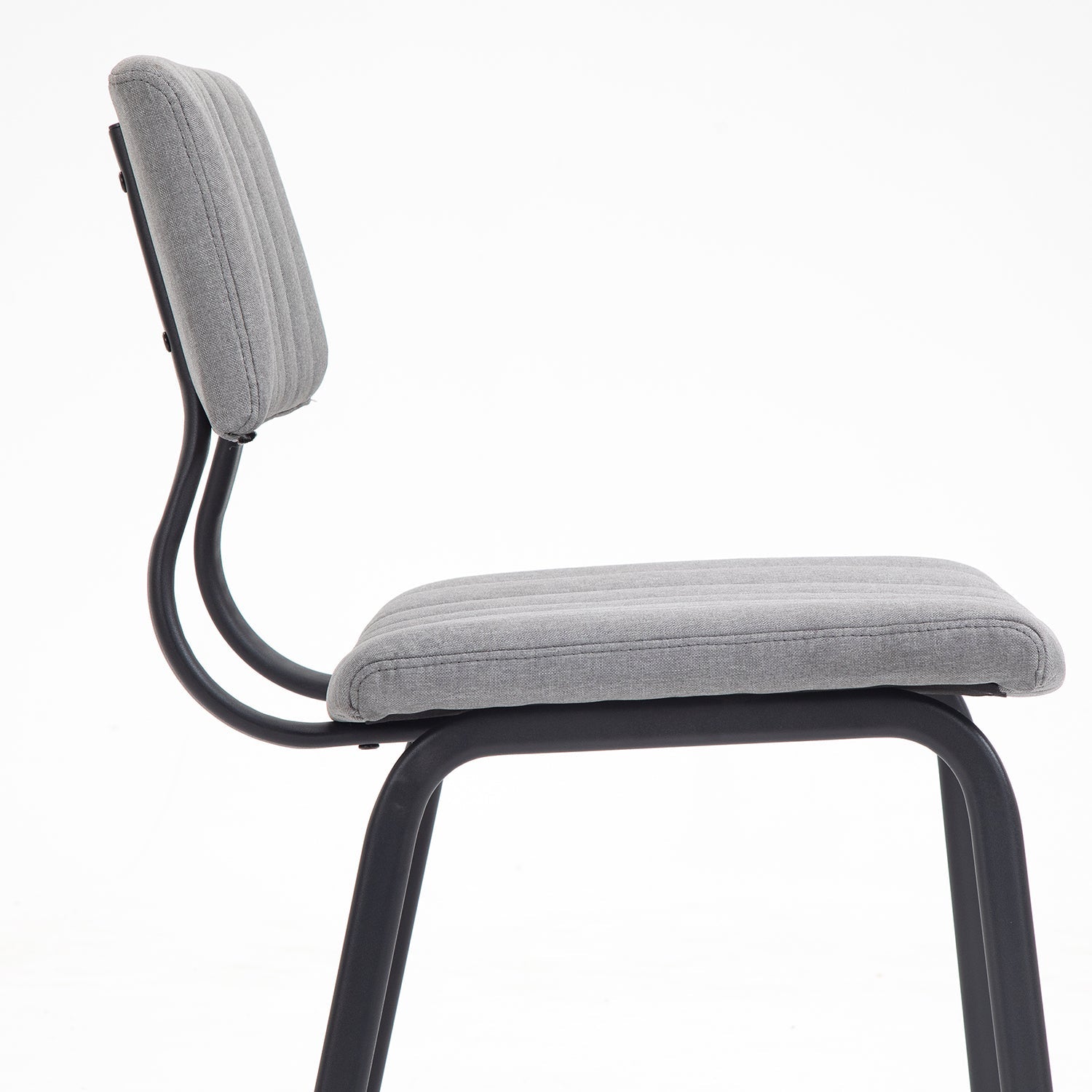 Charlecote Set of 2 Fluted Dining Chairs (Light Grey Linen)