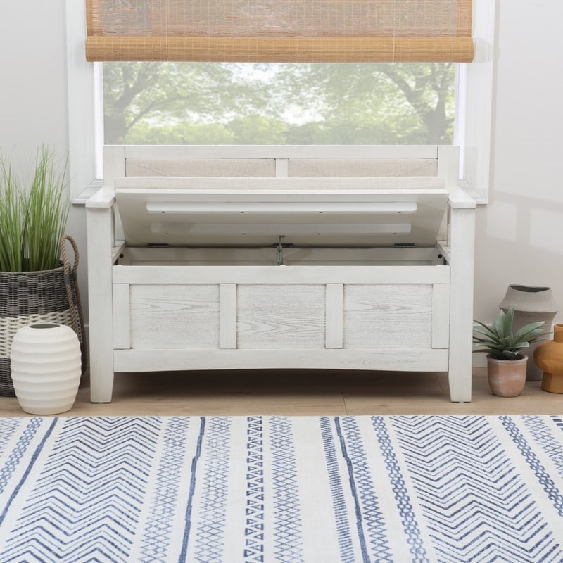 Dahlia Wood Flip Top Storage Entryway Bench