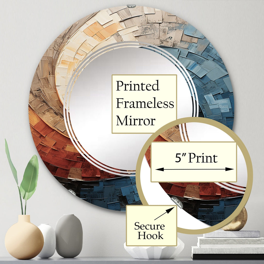 Designart Collaged Spiral Abstract Modern Wall Mirror