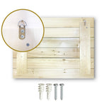 Designart Coral Teal Bold Mountains Landscape Modern Print on Natural Pine Wood