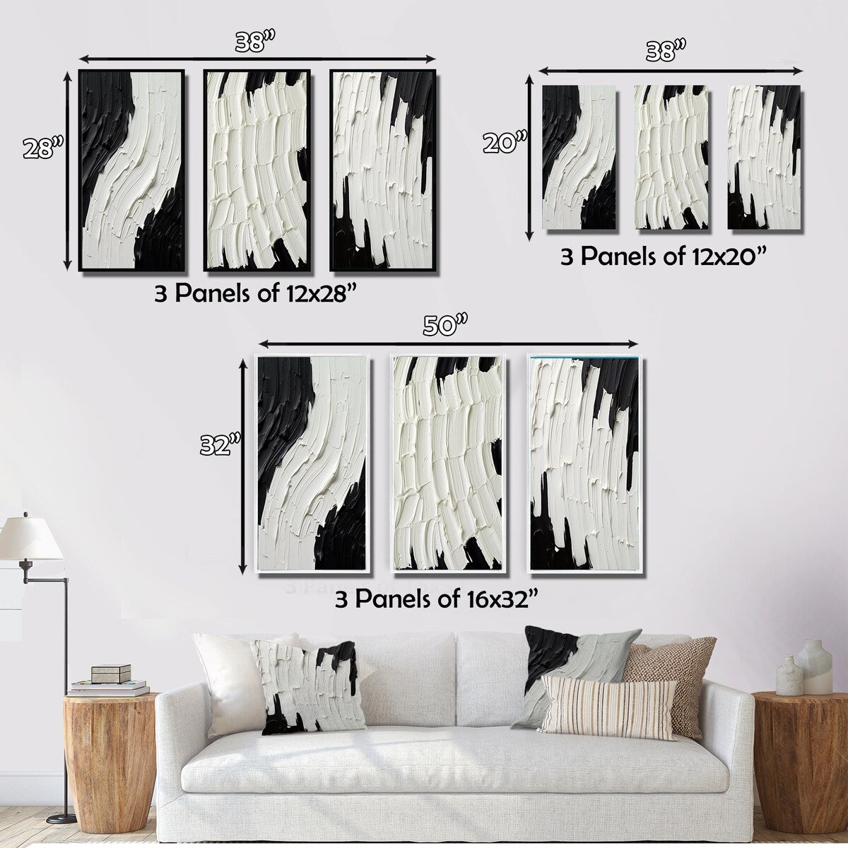 Designart Momentary Spirit Black And White Abstract II Abstract Painting Frame Gallery Wall Set Of 3 For Home Decor