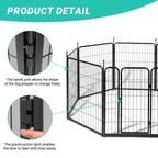 Dog Playpen Pet Dog Fence, 32 Height 8 Panels Metal Dog Pen