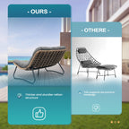 Double Papasan Chair Loveseat with Cushion, All-weather PE Rattan and Metal Frame for Indoor Outdoor