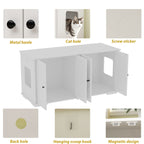 Double Pet Privacy Washroom Cat Litter Box Concealment Furniture