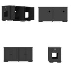 Double Pet Privacy Washroom Cat Litter Box Concealment Furniture