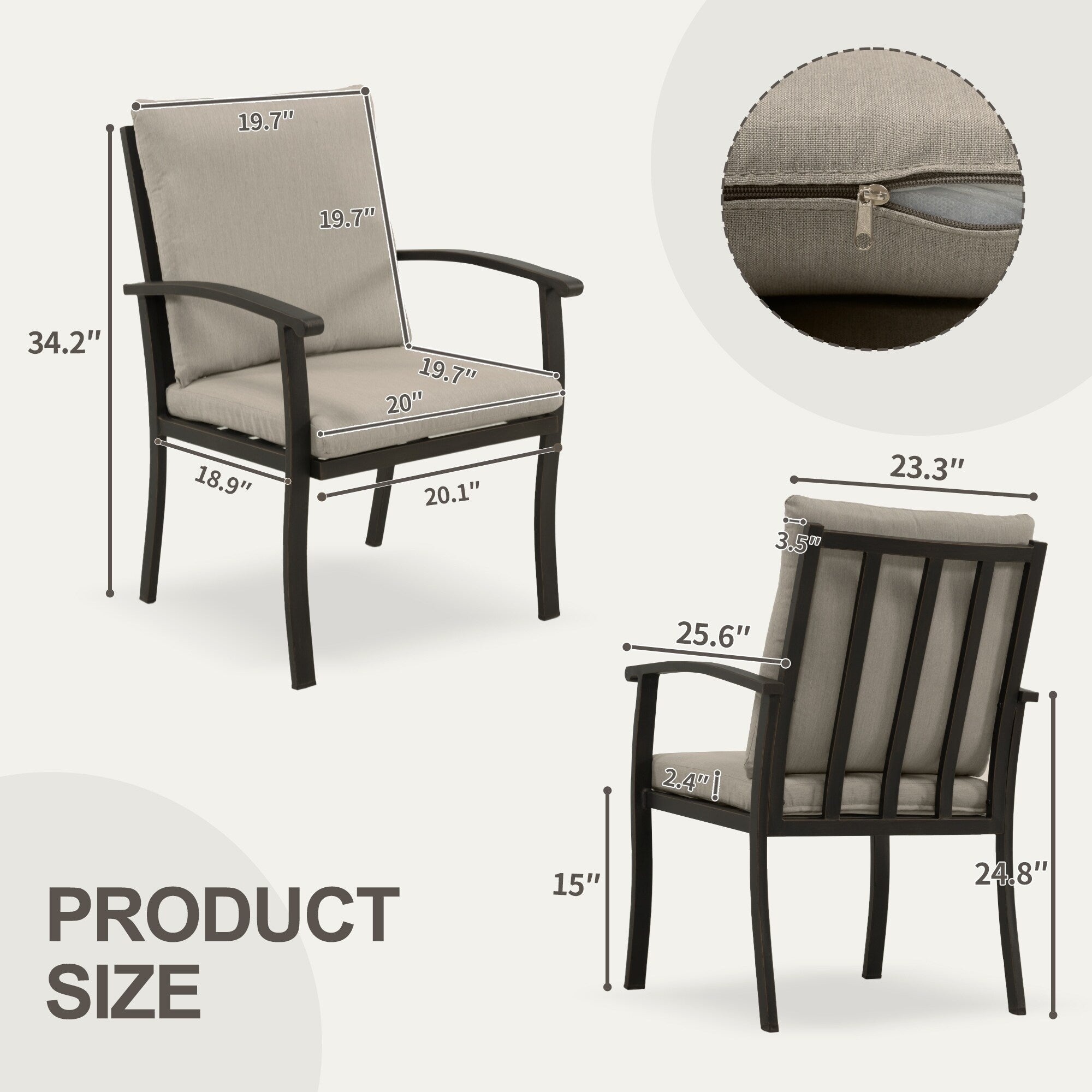 EGEIROS LIFE AluLux 9-Piece Aluminum Patio Dining Set with 2 Swivel Dining Chairs, 6 Dining Chairs and Washable Cushions