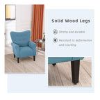Erommy Modern Accent Chair, High Back Armchair, Upholstered Fabric Button Single Sofa with Wooden Legs for Living Room