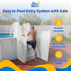 Easy Pool Step Entry System w/ Gate - 32.5 in. W x 82.5 in. D x 81 in. H