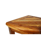 EcoDecors, Snazzy Corner, Teak Shower Bench, Teak Shower Stool, Corner Shower Stool, Teak Corner Shower Bench, With Shelf