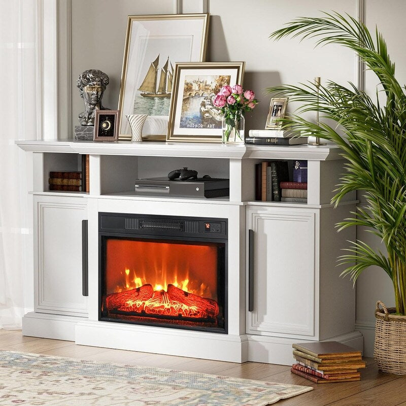 Electric Fireplace Insert with Adjustable Heating, Brightness, Timer and Overheat Protection, 1400W, CSA Listed