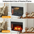 Electric Fireplace Insert with Adjustable Heating, Brightness, Timer and Overheat Protection, 1400W, CSA Listed