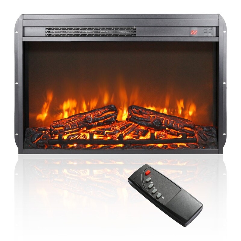 Electric Fireplace Insert with Adjustable Heating, Brightness, Timer and Overheat Protection, 1400W, CSA Listed