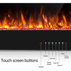 Modern Recessed Wall-mounted Multicolor LED Electric Fireplace, Ultra-thin and Low Noise