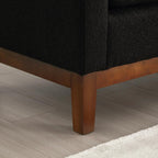 Elegant 53.5 Upholstered Ottoman Bench with Wood Legs & Bolster Pillows