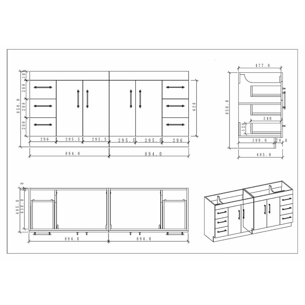 Eliza 72'' Freestanding Vanity with Double Sink