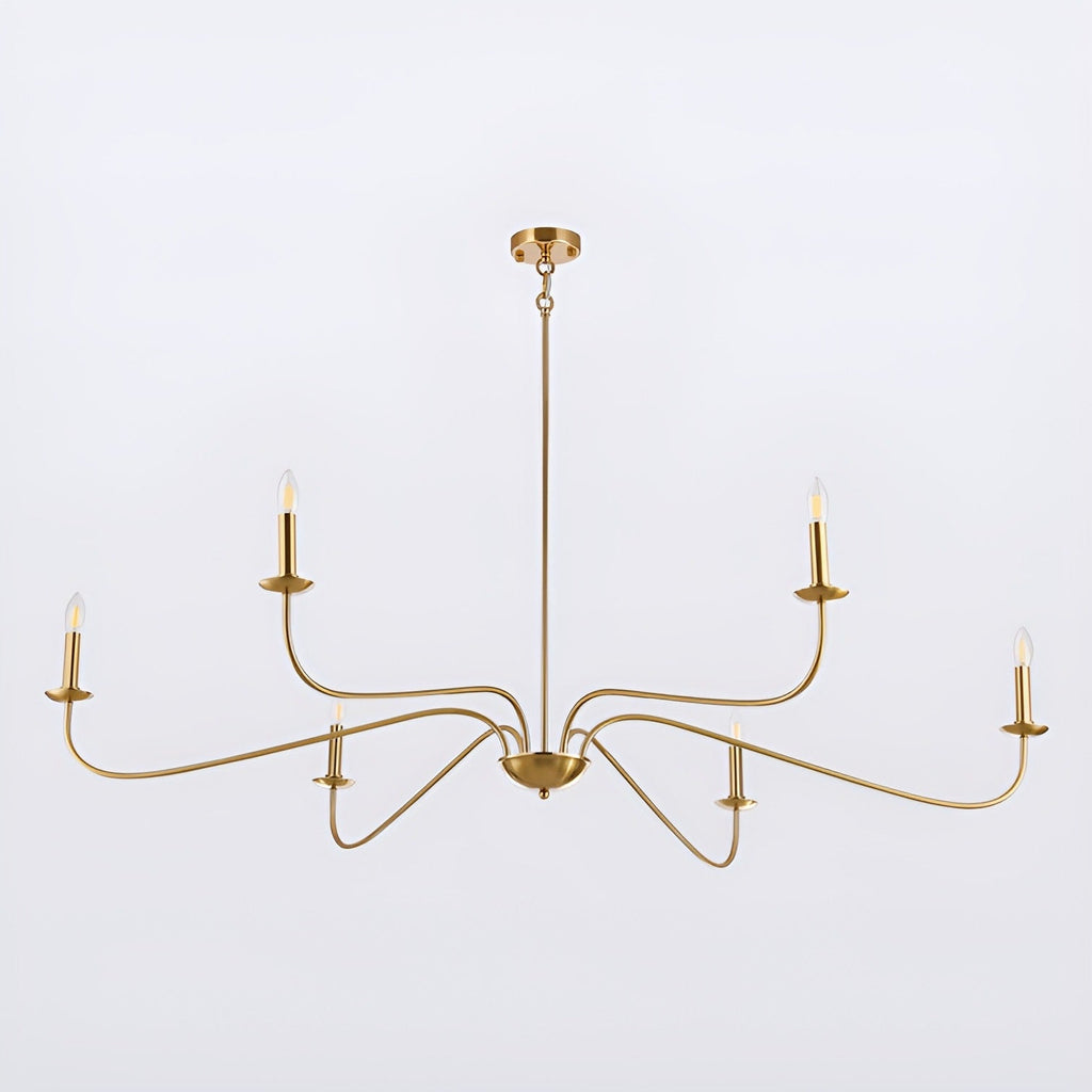 6-Light Classic French Minialist Chandelier with Candle-Style Lighting