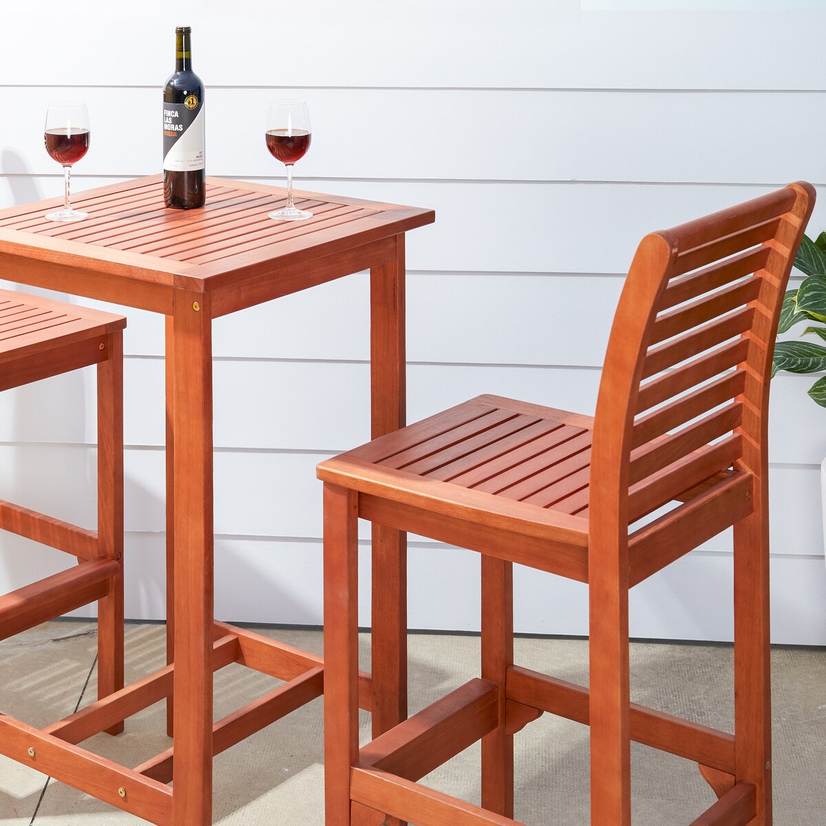 Emilio Wood Bar Table and Chair Dining Set