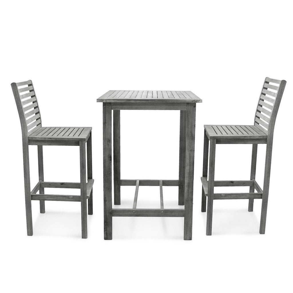 Emilio Wood Bar Table and Chair Dining Set