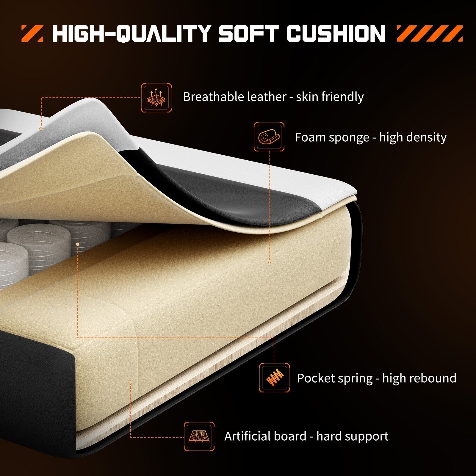 Ergonomic PU Leather 360° Swivel Gaming Recliner with Footrest, Headrest, Lumbar Support, Adjustable Height