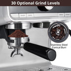 Espresso Coffee Maker, with Grinder, 2.8 L Water Tank