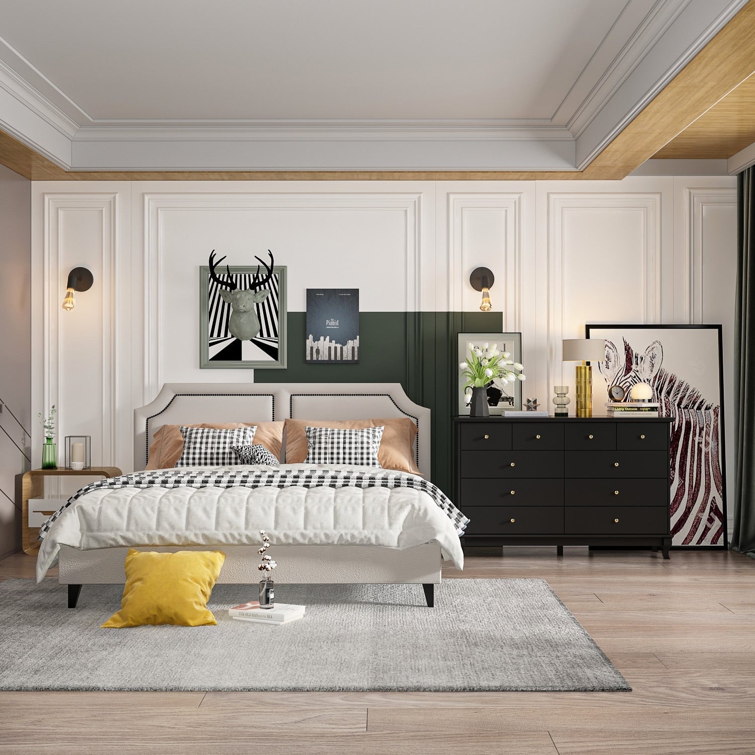 10 Drawer Double Dresser for Bedroom White Dresser Wide Storage