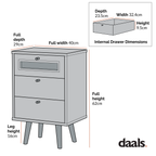 Anya Woven Rattan 3-Drawer Bedside Table in Mint Colour