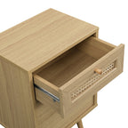 Anya Woven Rattan 3-Drawer Bedside Table in Natural Colour
