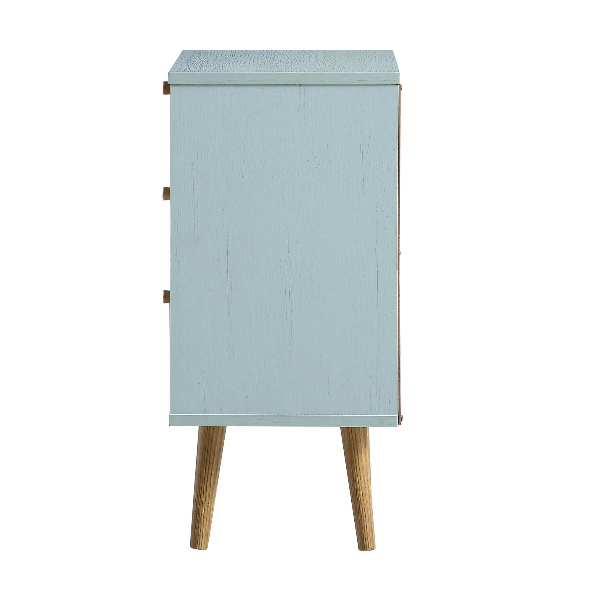 Anya Woven Rattan 3-Drawer Bedside Table in Mint Colour