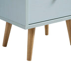 Anya Woven Rattan 3-Drawer Bedside Table in Mint Colour