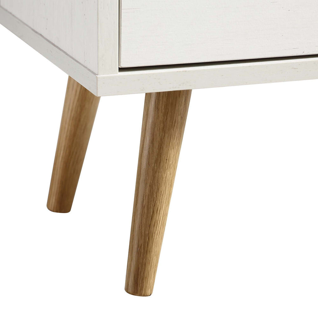 Anya Woven Rattan 3-Drawer Bedside Table in White