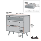 Anya Woven Rattan Chest of 3 Drawer in Natural Colour