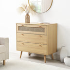 Anya Woven Rattan Chest of 3 Drawer in Natural Colour