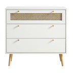 Anya Woven Rattan Chest of 3 Drawers in White