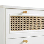 Anya Woven Rattan Chest of 3 Drawers in White
