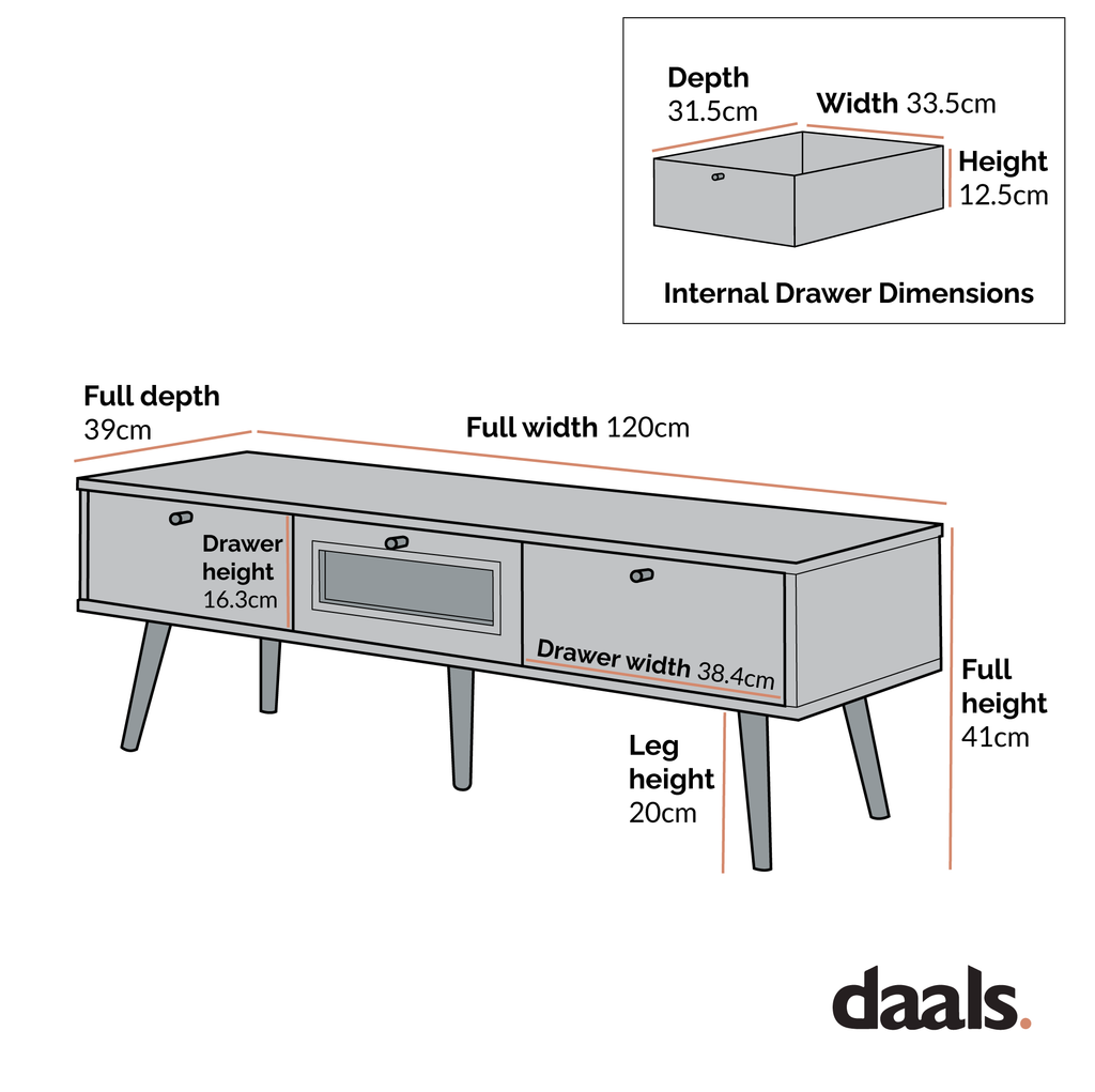 Anya Woven Rattan 3-Drawer TV Unit in Black