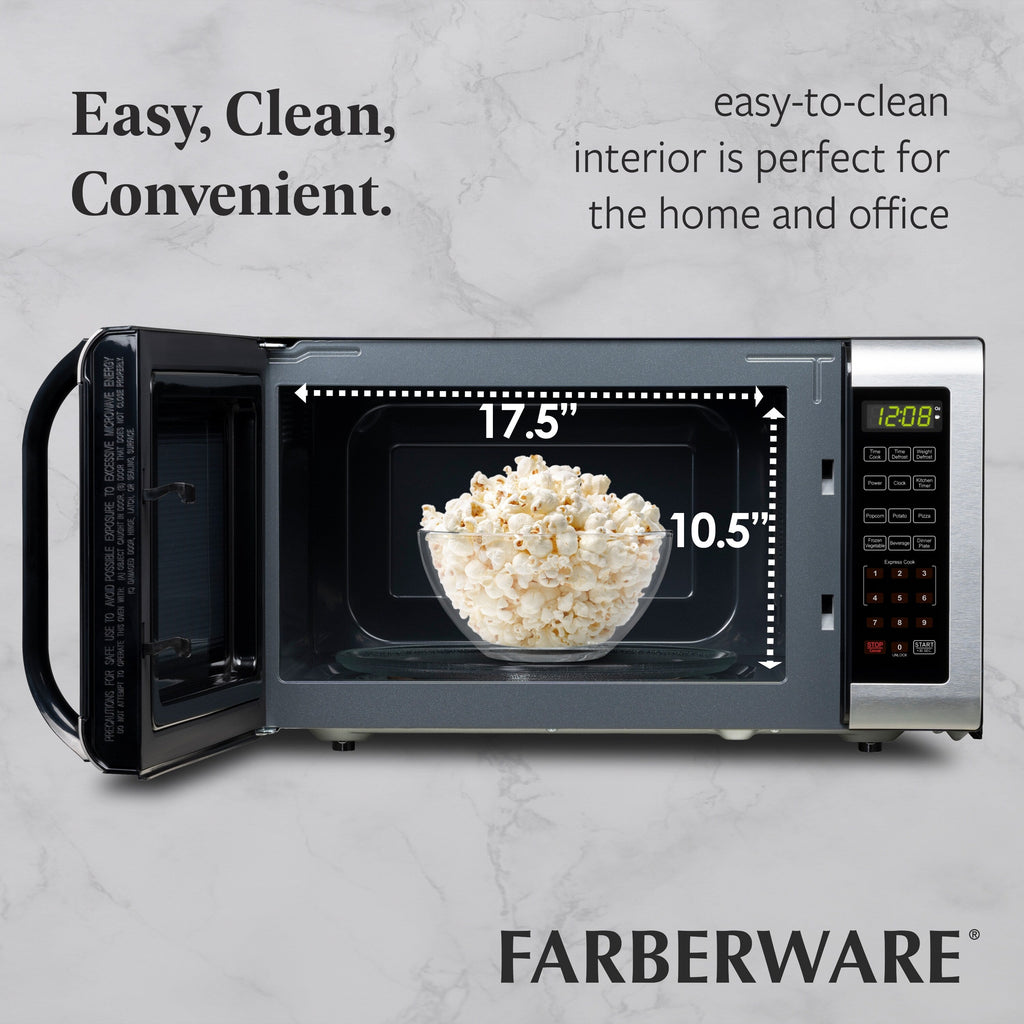 Farberware 1.6 Cu. Ft. Microwave Oven, Brushed Stainless Steel