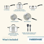 Farberware Brilliance Stainless Steel Cookware Set, 10 Piece