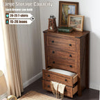 48 Tall Farmhouse 5 Drawer Wood Dresser, Chest of Drawers for Bedroom